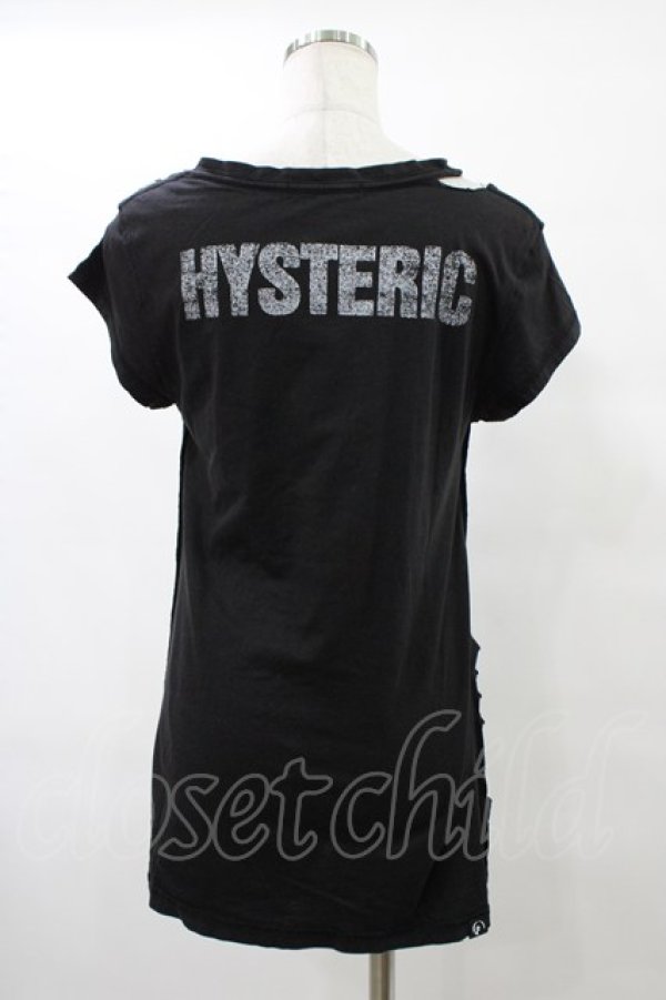 画像2: HYSTERIC GLAMOUR / ダメージピンカットソー  黒 H-25-08-24-1053-PU-TO-KB-ZH (2)