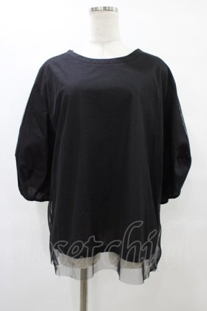 画像: monomania / チュールパフトップス  ブラック H-25-08-24-1057-PU-TO-KB-ZH