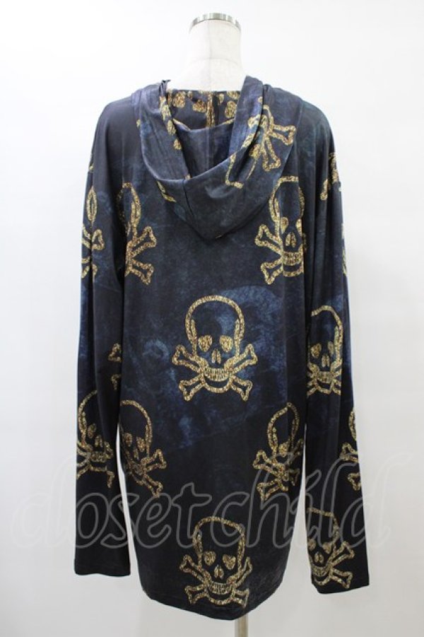 画像2: NieR Clothing / 総柄プルパーカー  黒 H-25-08-24-1061-PU-TO-KB-ZH (2)