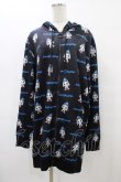 画像1: NieR Clothing / 総柄ZIPパーカー F 黒 H-25-08-24-1065-PU-TO-KB-ZH (1)