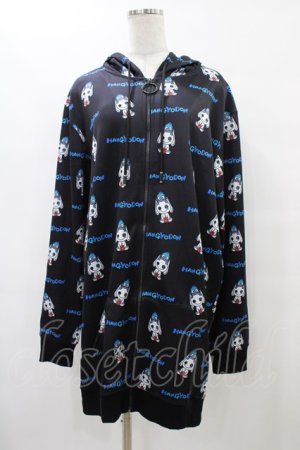画像: NieR Clothing / 総柄ZIPパーカー F 黒 H-25-08-24-1065-PU-TO-KB-ZH