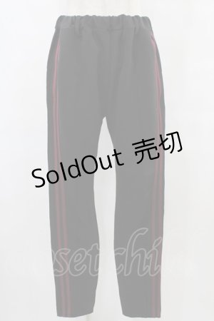 画像: Deorart / サイドラインジャージ・スリムパンツ  黒×赤 H-25-08-24-1027-PU-PA-KB-ZH