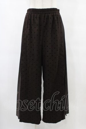 画像: axes femme / フロッキードットプリーツ切替パンツ  茶 H-25-08-24-1028-AX-PA-KB-ZH