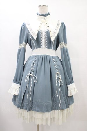 画像: Ozz oneste / 秋薔薇襟付きワンピース  サックス H-25-08-24-1029-OO-OP-KB-ZH