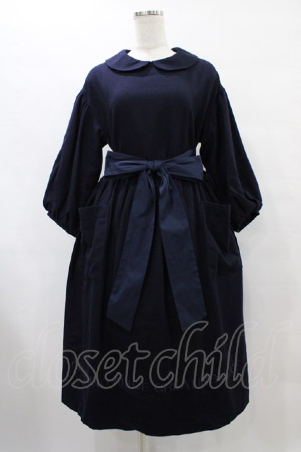 画像1: Jane Marple / CREATING ALICE刺繍ドレス  ネイビー H-25-08-24-1033-JM-OP-KB-ZH (1)
