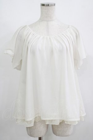 画像: axes femme / バックリボンシフォンプルオーバー M オフ H-25-08-24-052-AX-TO-NS-ZH