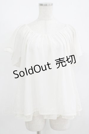 画像: axes femme / バックリボンシフォンプルオーバー M オフ H-25-08-24-052-AX-TO-NS-ZH
