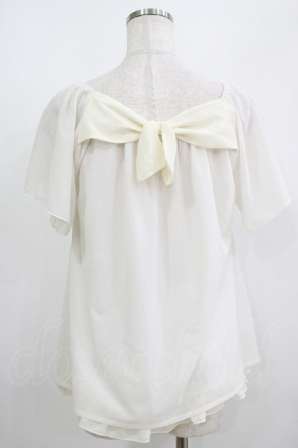画像3: axes femme / バックリボンシフォンプルオーバー M オフ H-25-08-24-052-AX-TO-NS-ZH (3)