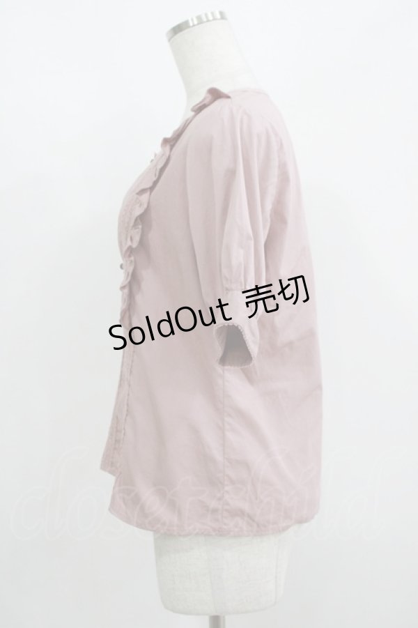 画像2: Fi.n.t / スクエアネックフリルブラウス Free PINK BROWN H-25-08-24-053-CA-BL-NS-ZH (2)