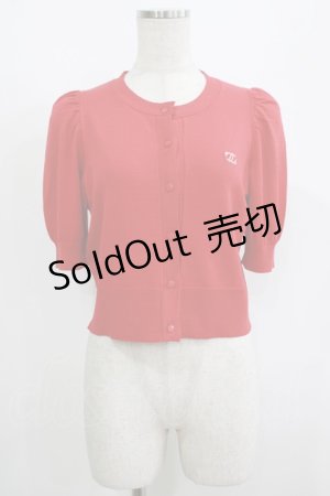 画像: LILLIAN CARAT / ロゴデザインカーディガン 2 レッド H-25-08-24-059-PU-TO-NS-ZH