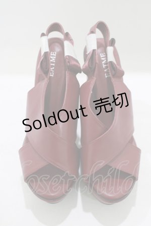 画像: EAT ME / アンクルリボンクロスサンダル M ワイン H-25-08-24-083-LO-SH-NS-ZH