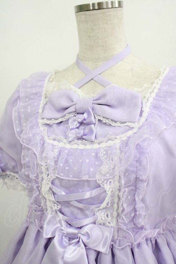 画像4: Angelic Pretty / Lovelyオーガンジーワンピース Free ラベンダー H-25-08-24-001-AP-OP-NS-ZH (4)