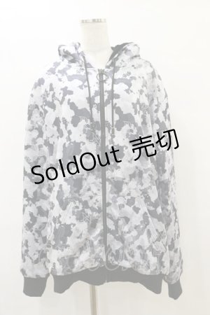 画像: NieR Clothing / ふわもこ総柄ZIP PARKA F グレー H-25-08-25-1009-PU-TO-KB-ZH