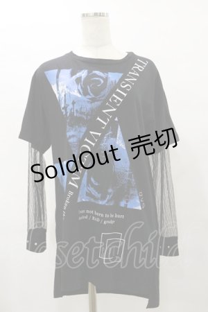 画像: SEX POT ReVeNGe / レイヤード風切替カットソー  黒 H-25-08-25-1060-SP-TO-KB-ZH