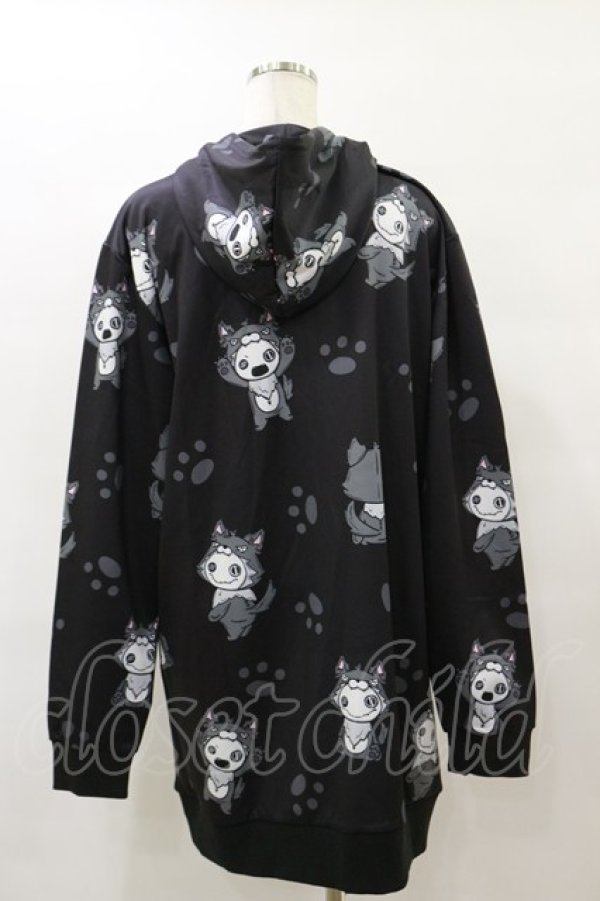 画像2: NieR Clothing / 総柄ZIPパーカー F 黒 H-25-08-25-1010-PU-TO-KB-ZH (2)