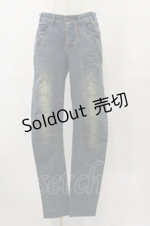 画像: Ozz Croce / 刺繍デニムパンツ  ブルー H-25-08-25-1070-OO-PA-KB-ZH