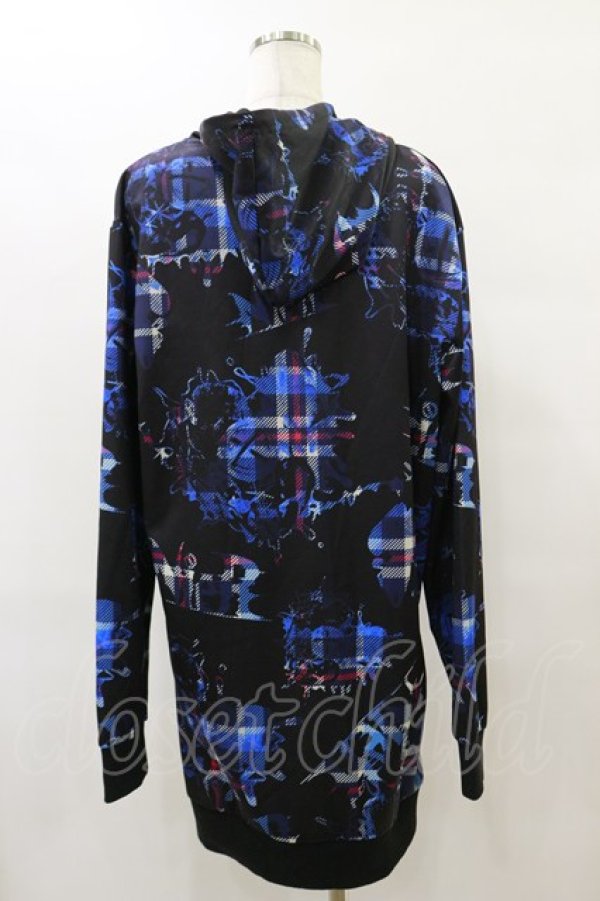 画像2: NieR Clothing / 総柄ZIPパーカー  黒 H-25-08-25-1011-PU-TO-KB-ZH (2)