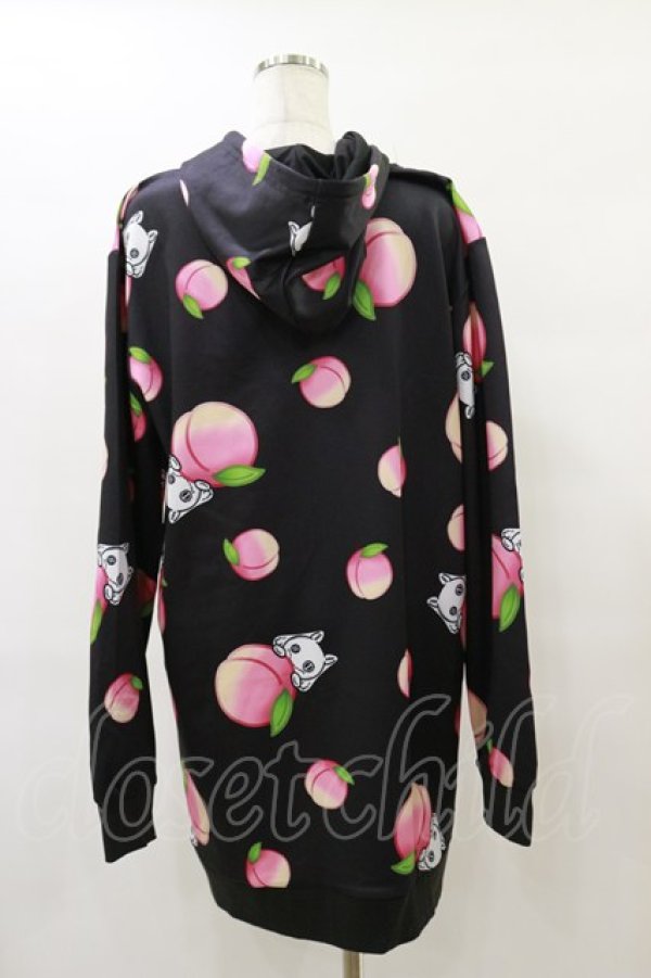 画像2: NieR Clothing / 総柄ZIPパーカー  黒 H-25-08-25-1012-PU-TO-KB-ZH (2)