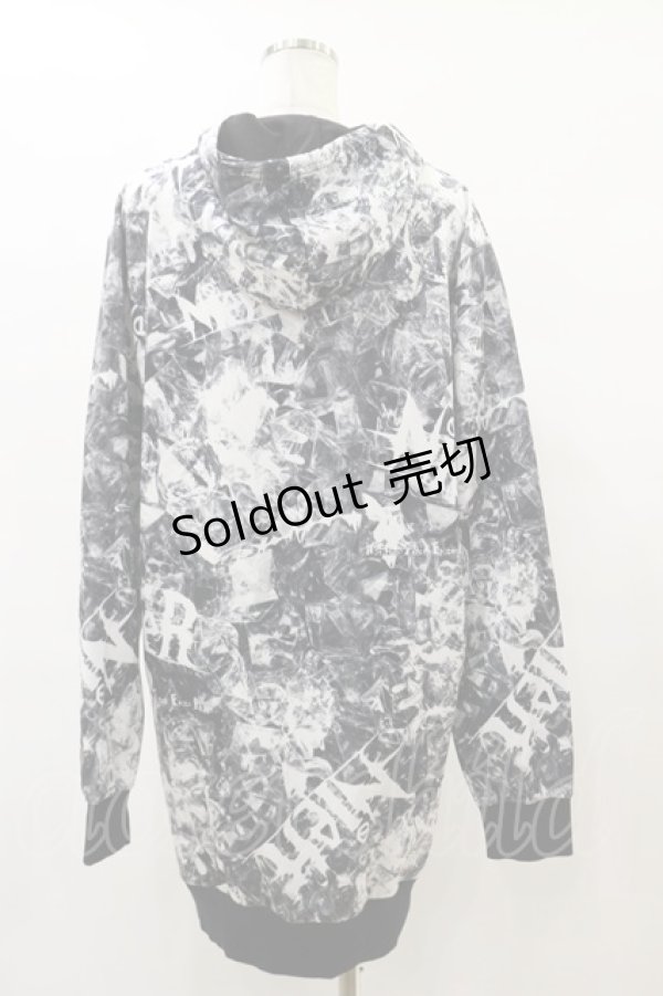 画像2: NieR Clothing / 総柄ZIPパーカー  黒 H-25-08-25-1014-PU-TO-KB-ZH (2)