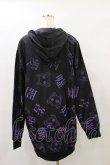 画像2: NieR Clothing / 総柄ZIPパーカー  黒 H-25-08-25-1015-PU-TO-KB-ZH (2)