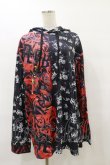 画像1: NieR Clothing / プリント切替プルパーカー  黒×赤 H-25-08-25-1017-PU-TO-KB-ZH (1)