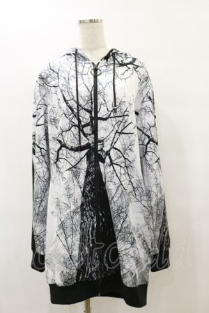 画像: NieR Clothing / 総柄ZIPパーカー F 白 H-25-08-25-1018-PU-TO-KB-ZH