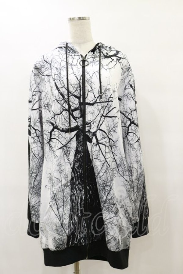 画像1: NieR Clothing / 総柄ZIPパーカー F 白 H-25-08-25-1018-PU-TO-KB-ZH (1)