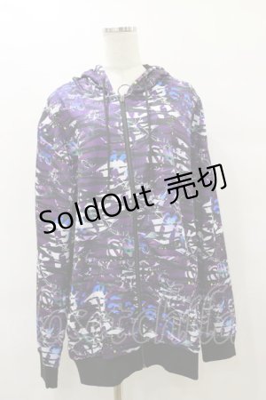 画像: NieR Clothing / 総柄ZIPパーカー F 紫 H-25-08-25-1019-PU-TO-KB-ZH