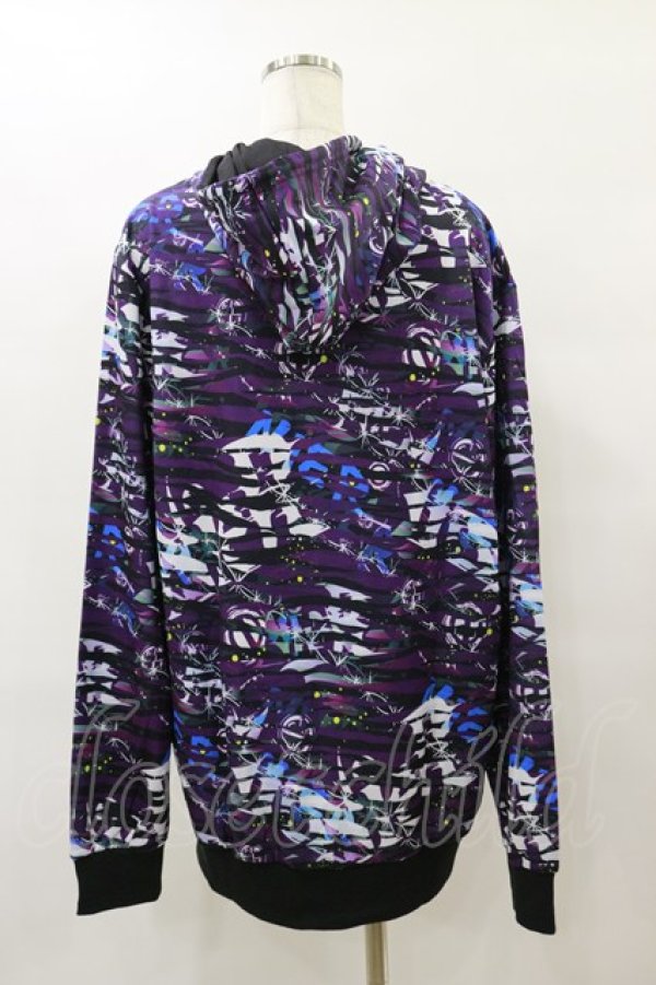 画像2: NieR Clothing / 総柄ZIPパーカー F 紫 H-25-08-25-1019-PU-TO-KB-ZH (2)