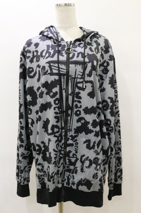 画像1: NieR Clothing / 総柄ZIPパーカー F グレー H-25-08-25-1020-PU-TO-KB-ZH (1)