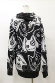 画像2: NieR Clothing / 総柄プルパーカー  黒×白 H-25-08-25-1023-PU-TO-KB-ZH (2)