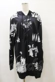 画像1: NieR Clothing / 総柄ZIPパーカー  黒 H-25-08-25-1025-PU-TO-KB-ZH (1)