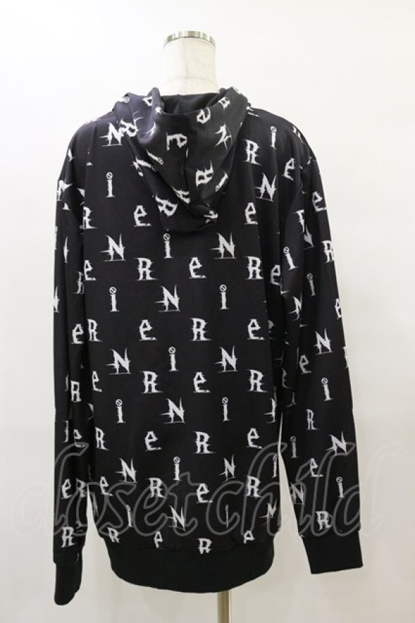 画像2: NieR Clothing / 総柄ZIPパーカー  黒 H-25-08-25-1029-PU-TO-KB-ZH (2)