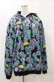 画像1: NieR Clothing / 総柄ふわもこプルパーカー F 黒 H-25-08-25-1005-PU-TO-KB-ZH (1)