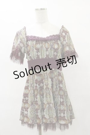 画像: Ozz oneste / 総柄メッシュチュニックトップス  ワイン H-25-08-25-1038-OO-TO-KB-ZH