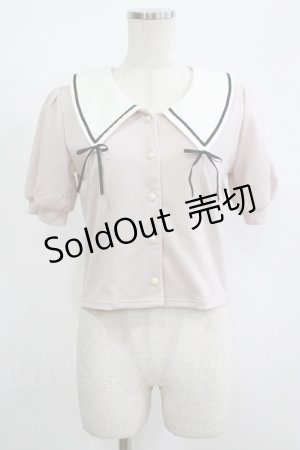 画像: Ank Rouge / 衿先リボンカーディガン M ピンク H-25-08-26-1053-CA-TO-NS-ZH