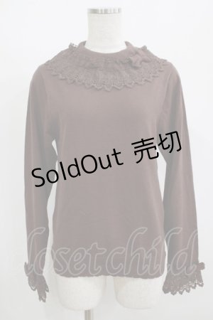 画像: axes femme kawaii / レーシーフリルニットプル M ブラウン H-25-08-26-1055-AX-TO-NS-ZH