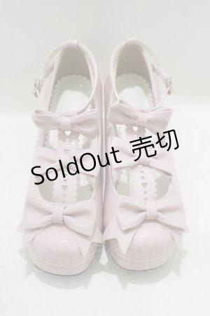 画像: DearMyLoveEmily / ハートヒールトリプルリボンシューズ 24.5cm ピンクエナメル H-25-08-26-1079-PU-SH-NS-ZH