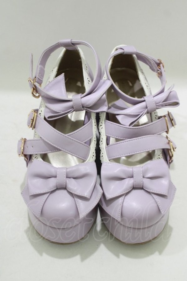 axes femme kwaii　リボンスカラップパンプス　サックス　Mサイズ axes femme kawaii ダブルリボンスカラップパンプス - メルカリ