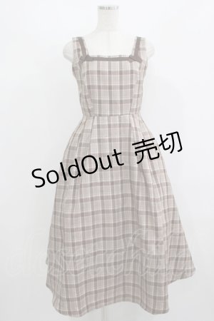 画像: m petit by misako / AMCHKスクエアネックジャンパースカート S ブラウン H-25-08-26-1017-LO-OP-NS-ZH