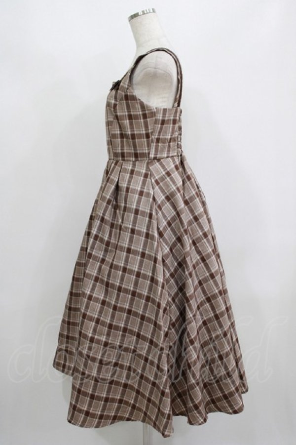 画像2: m petit by misako / AMCHKスクエアネックジャンパースカート S ブラウン H-25-08-26-1017-LO-OP-NS-ZH (2)