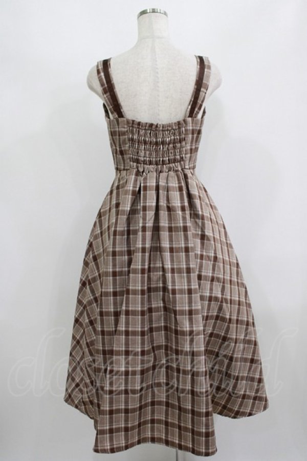 画像3: m petit by misako / AMCHKスクエアネックジャンパースカート S ブラウン H-25-08-26-1017-LO-OP-NS-ZH (3)