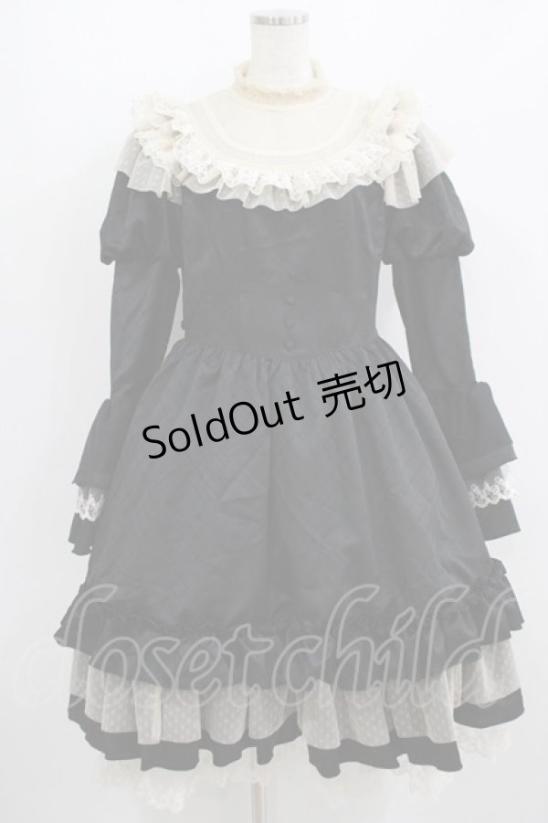 画像1: Hoshibako Works / ブライトプリンセス ドレス ワンピース L ブラック/アイボリー H-25-08-26-1002-LO-OP-NS-ZH (1)