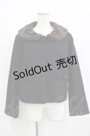 画像: m petit by misako / ファー襟ショートコート L ブラック H-25-08-26-1026-LO-CO-NS-ZT-C022