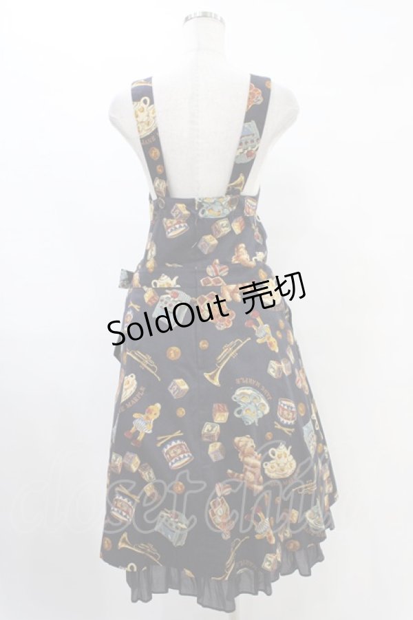 画像2: Jane Marple / Dear my crewのエプロンドレス  ネイビー H-25-08-27-046-JM-OP-KB-ZH (2)