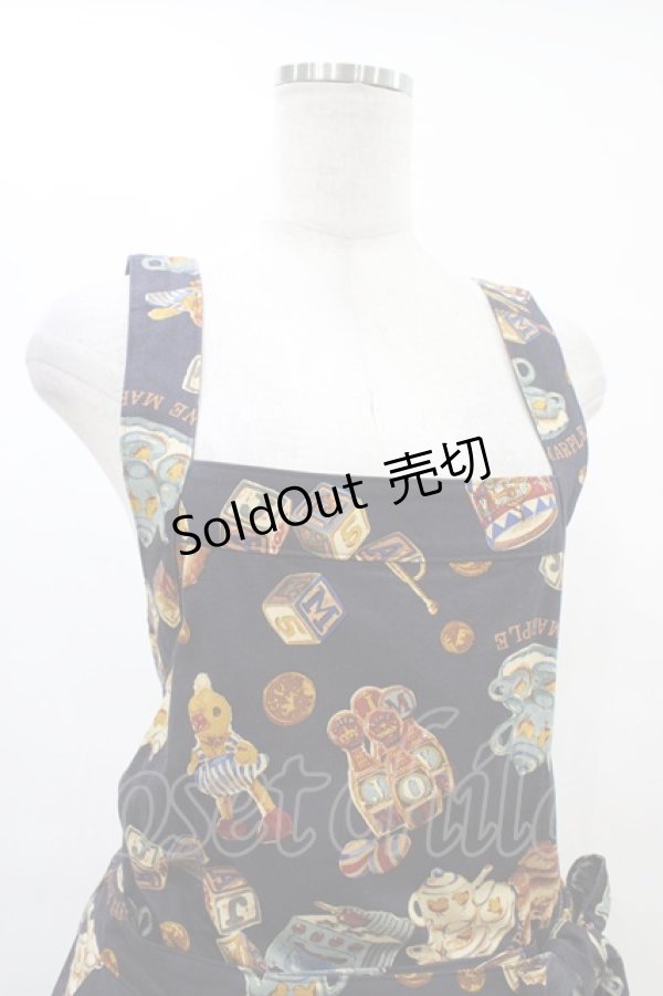画像4: Jane Marple / Dear my crewのエプロンドレス  ネイビー H-25-08-27-046-JM-OP-KB-ZH (4)