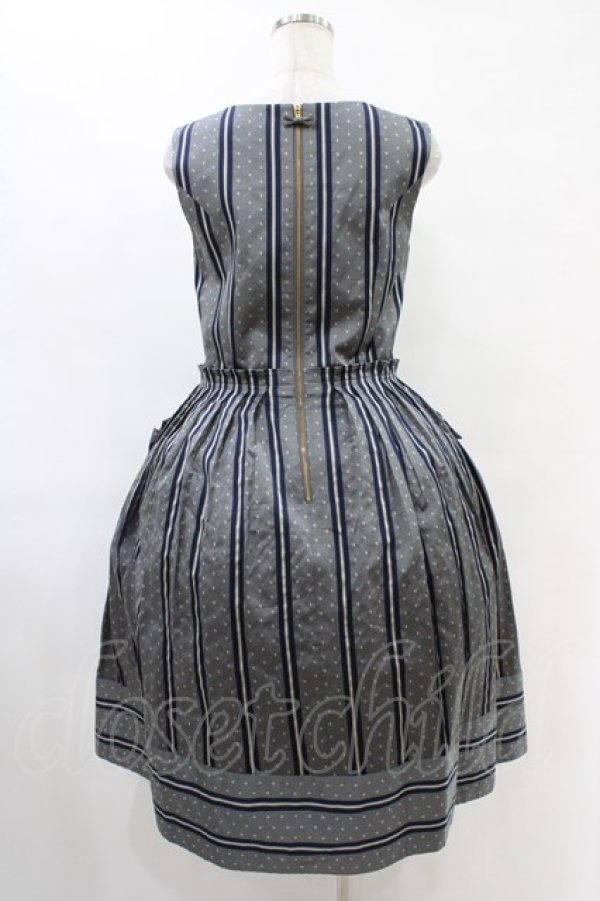 画像2: Jane Marple / Regimental stripeドミトリードレス  グレー H-25-08-27-047-JM-OP-KB-ZH (2)