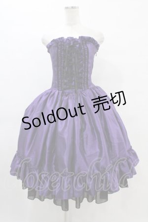 画像: ATELIER PIERROT / Bustle Corset Dress  パープル H-25-08-27-055-EL-OP-KB-ZH