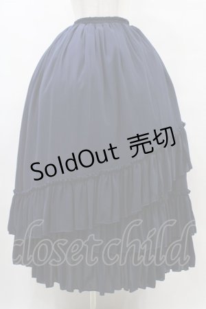 画像: Vallee lys / "Sweet alyssum series"イレギュラーロングスカート  ネイビー H-25-08-27-056-0-SK-KB-ZH