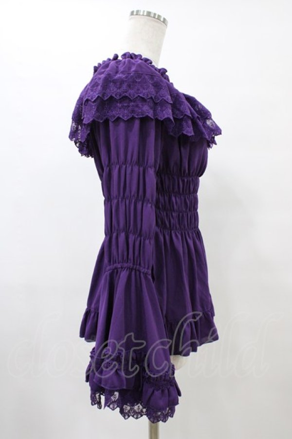 画像3: ATELIER PIERROT / Shirring princess sleeve blouse  パープル H-25-08-27-058-EL-BL-KB-ZH (3)